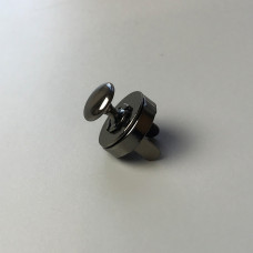 Магнітна кнопка на вусиках із заклепкою, темний нікель, ø18 мм