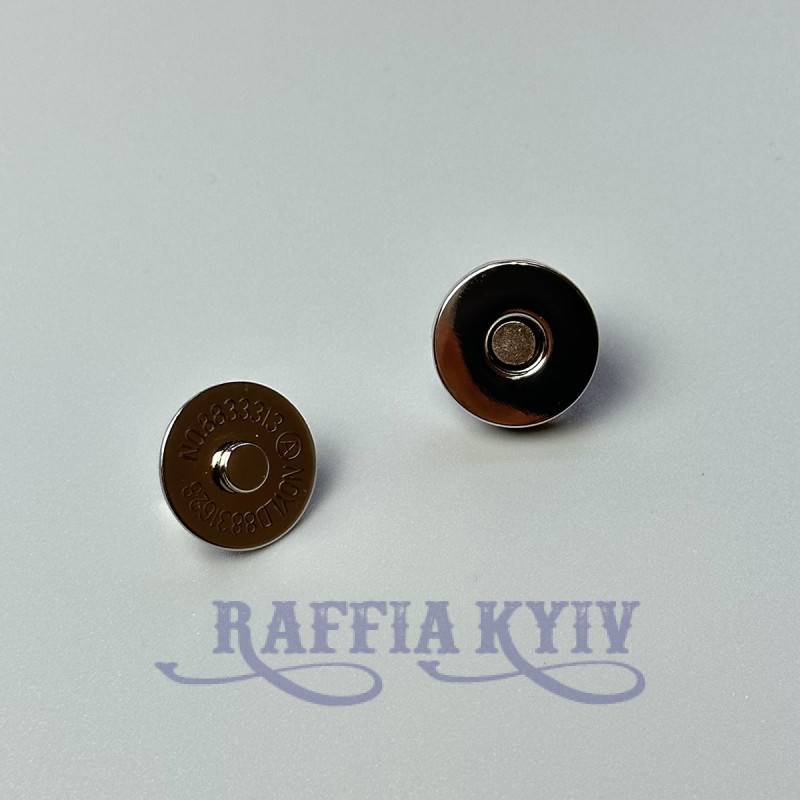 Магнитная кнопка на усиках, никель, ø18 мм