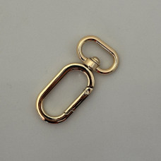 Oval carabiner, gold, 20×56 mm