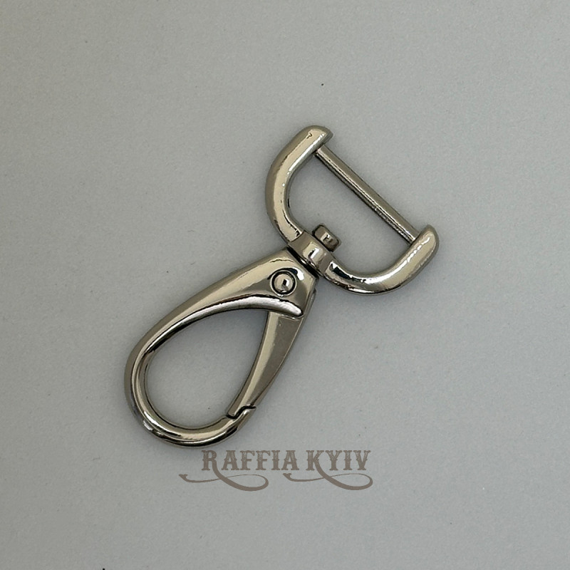 Carabiner, nickel, 20×50 mm