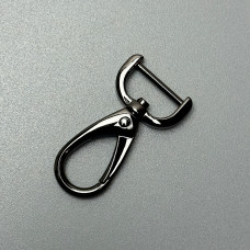 Carabiner, dark nickel, 20×50 mm