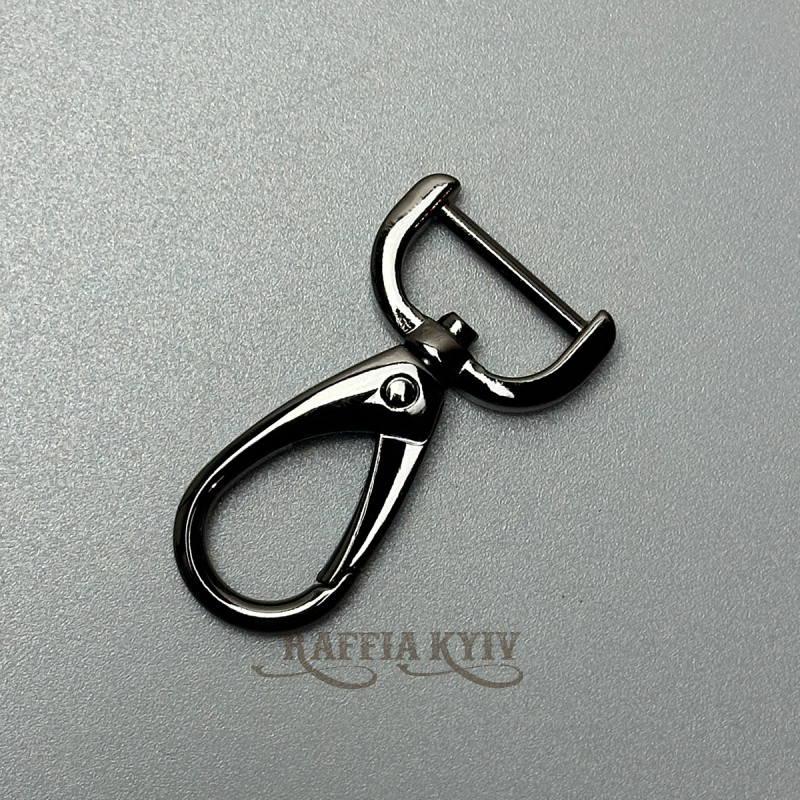 Carabiner, dark nickel, 20×50 mm