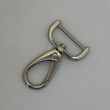 Carabiner, nickel, 25×50 mm