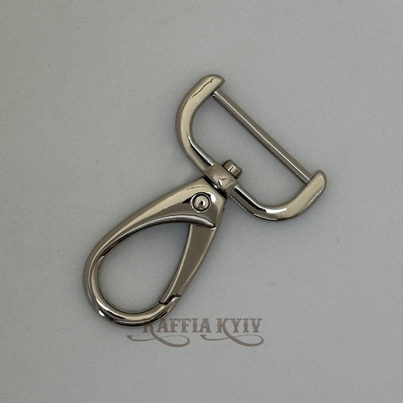 Carabiner, nickel, 25×50 mm