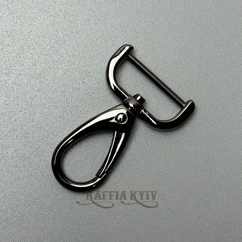 Carabiner, dark nickel, 25×50 mm