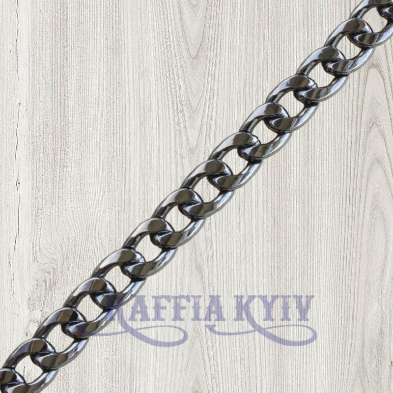 Steel chainlet, dark nickel, 10 mm