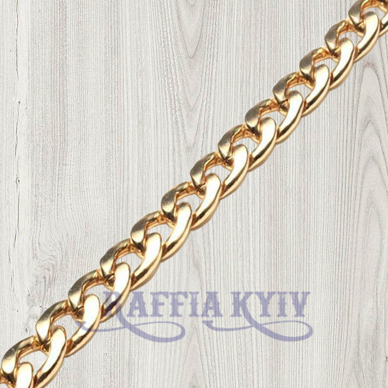Steel chainlet, gold, 10 mm