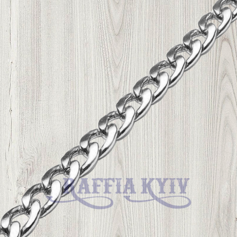 Steel chainlet, nickel, 10 mm