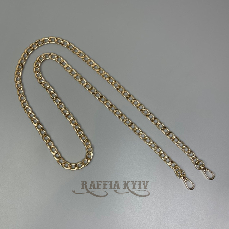 Steel chainlet "Twist" with carabiners, gold, 10 mm