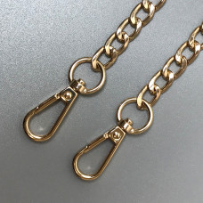 Steel chainlet "Twist" with carabiners, gold, 10 mm