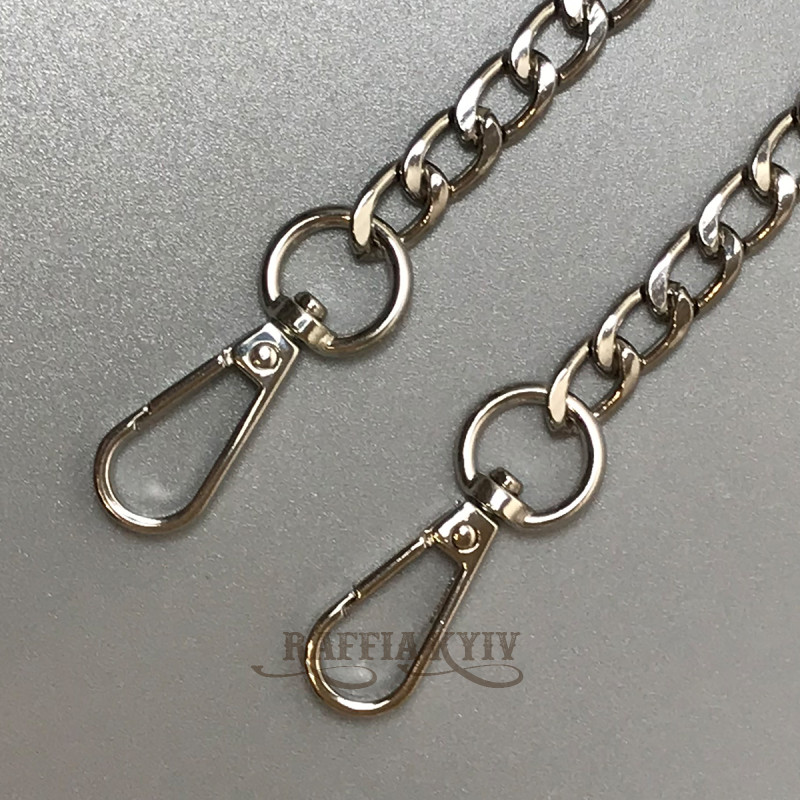 Steel chainlet "Twist" with carabiners, nickel, 10 mm