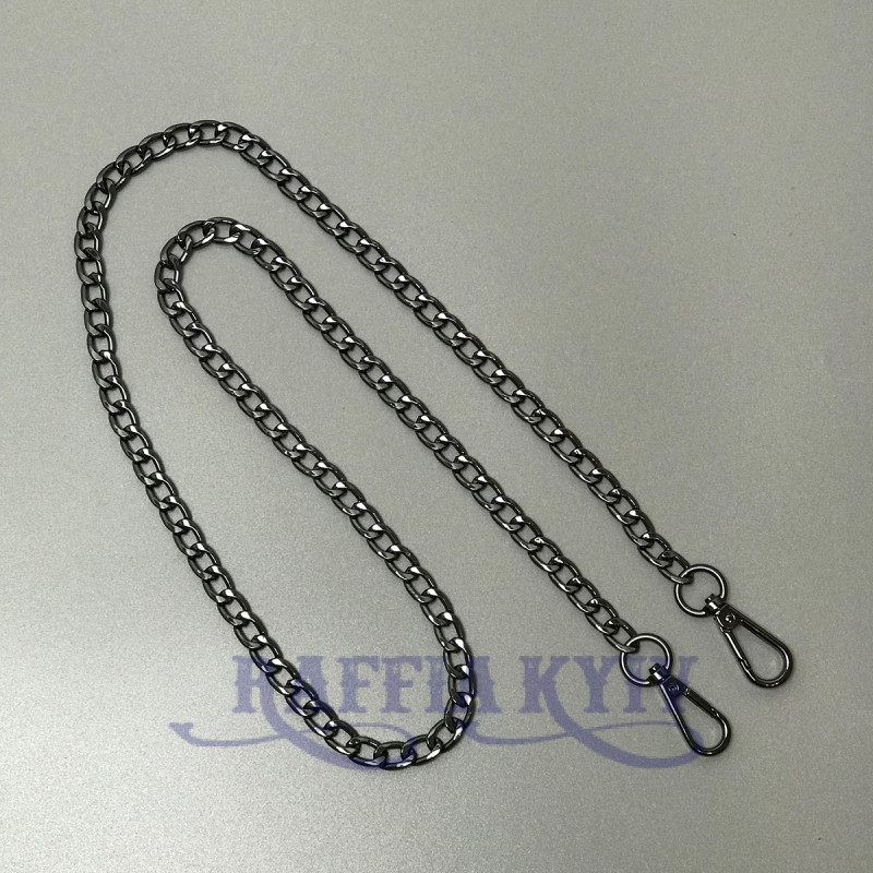 Steel chainlet with carabiners, dark nickel