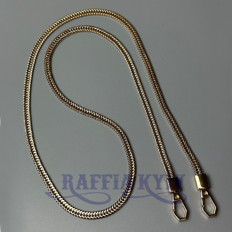 Flat steel chainlet with carabiners, gold