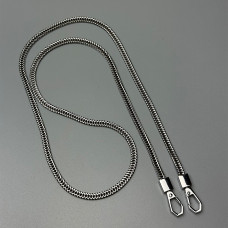 Плоская стальная цепочка с карабинами, никель