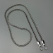 Flat steel chainlet with carabiners, nickel