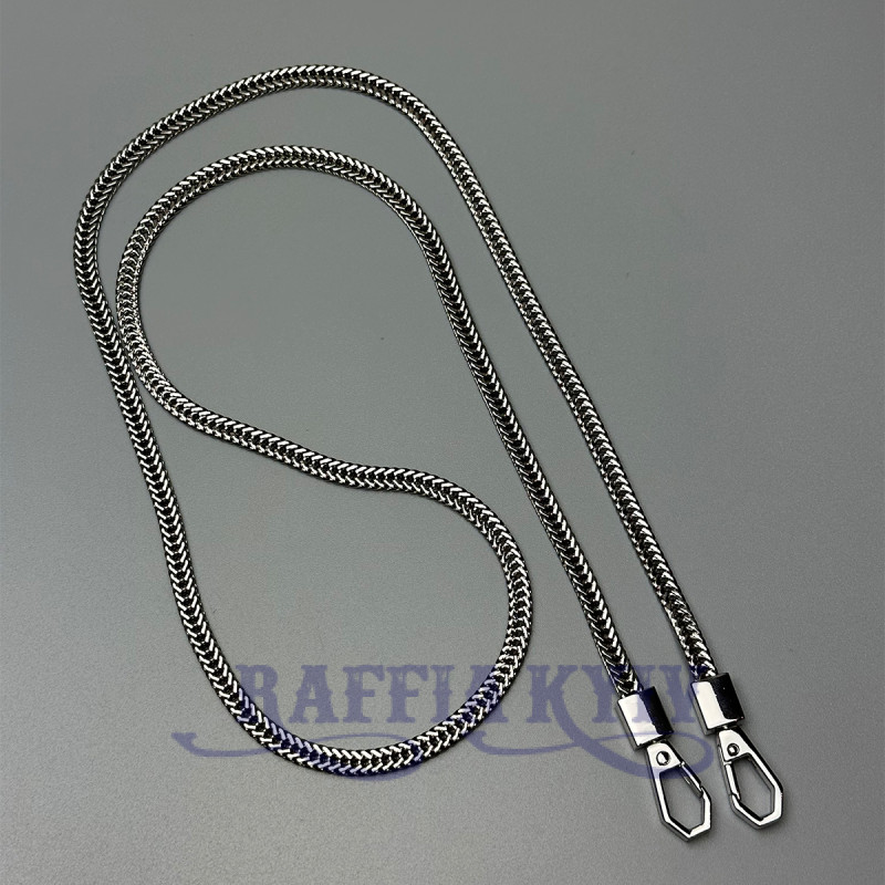 Flat steel chainlet with carabiners, nickel