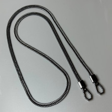 Metal chainlet with carabiners, dark nickel