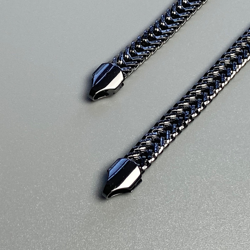 Steel chainlet, 8 mm, dark nickel