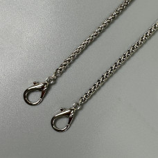 Steel chainlet "Spiga" with carabiners, nickel, 4 mm