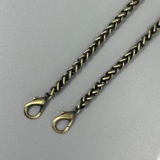 Steel chainlet "Spiga" with carabiners, antique, 6 mm