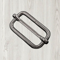 Belt frame, dark nickel, 38×20 mm
