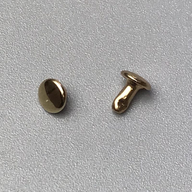 Copper holnitens, 100 pcs, gold, ø6 mm