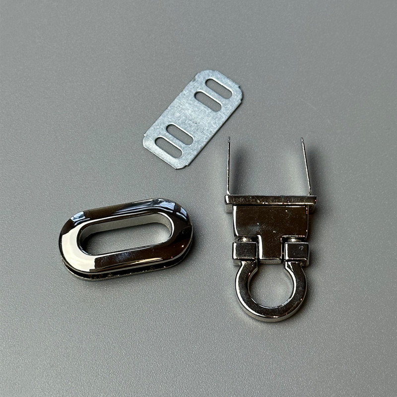 Bag's lock, nickel, 30×15 mm