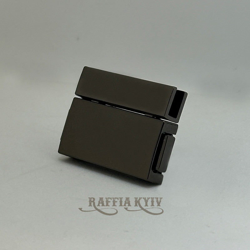 Замок для сумки, темный никель, 40×30 мм