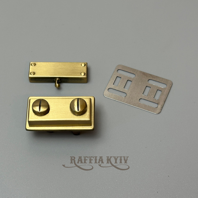 Bag's lock, gold, 35×26 mm