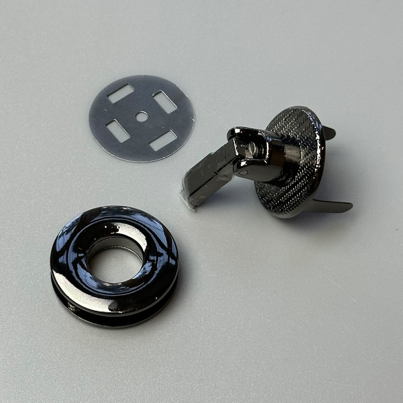Bag's lock, dark nickel, ø28 mm