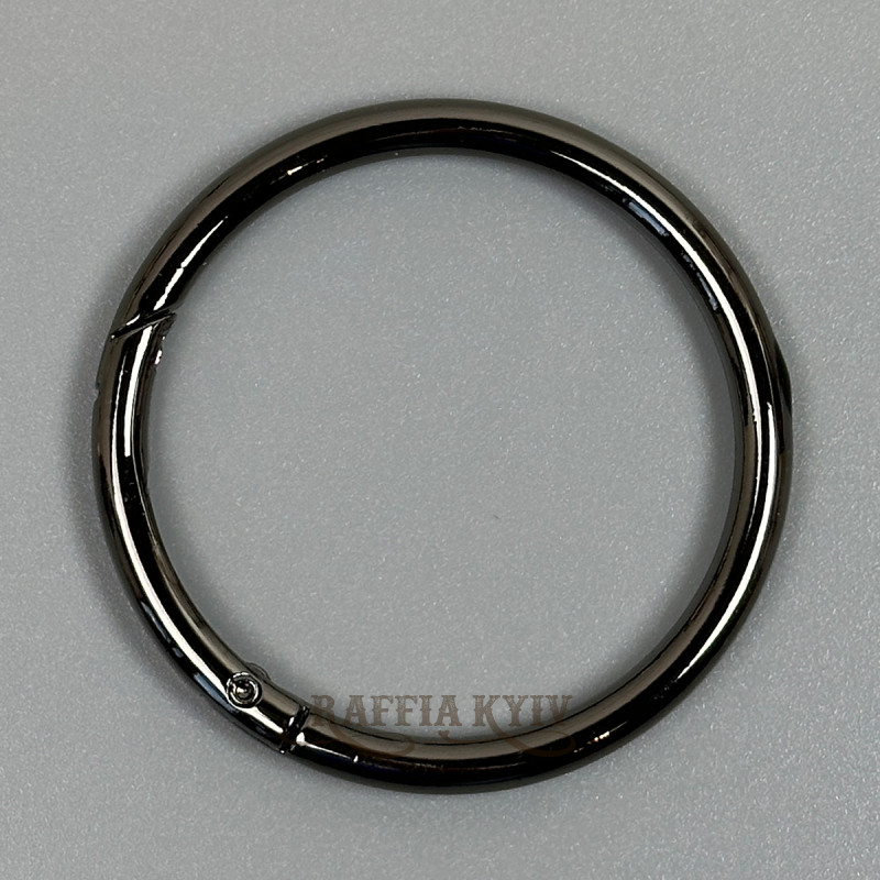 Ring-carabiner, dark nickel, ø51 mm