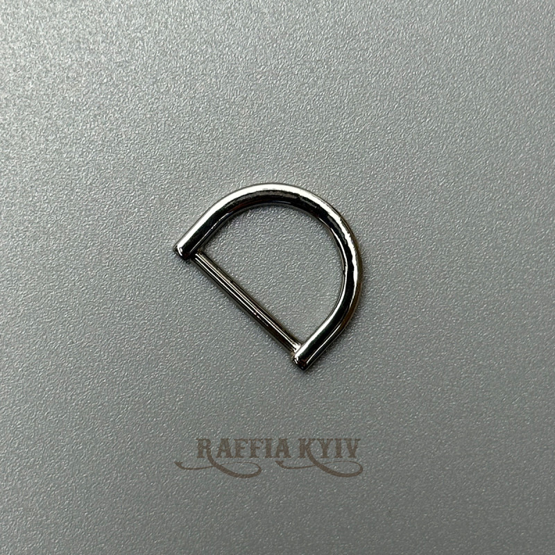 D-ring premium, nickel, 15×10 mm