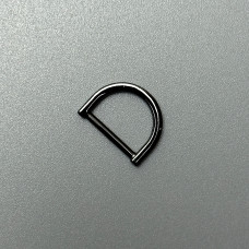 D-ring premium, dark nickel, 15×10 mm