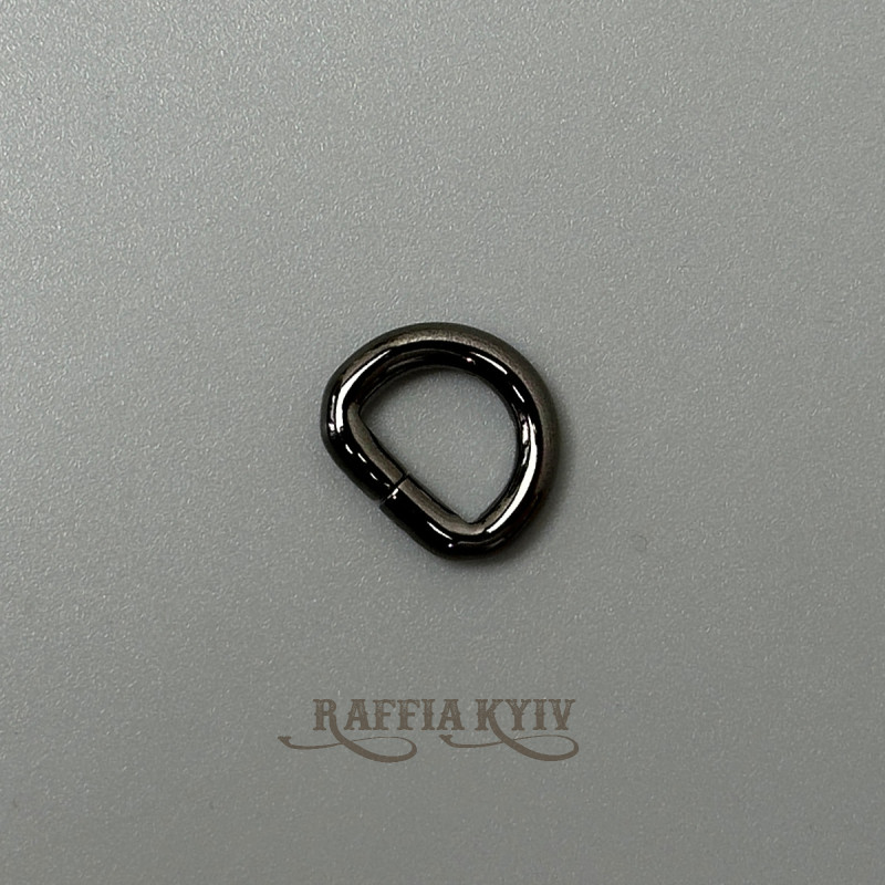 D-ring, dark nickel, 14×10 mm