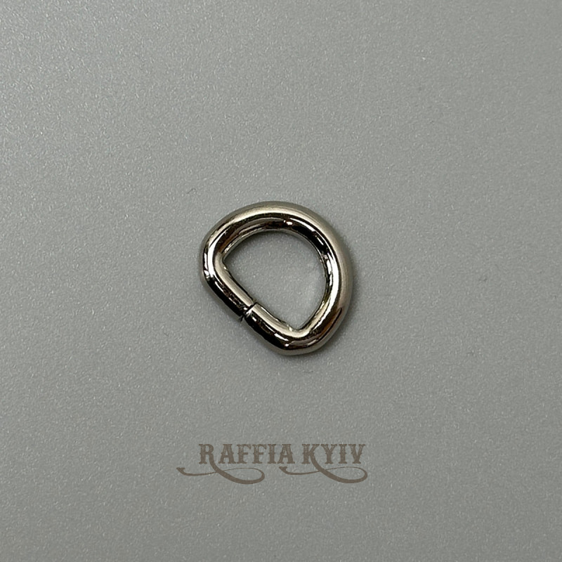 D-ring, nickel, 14×10 mm