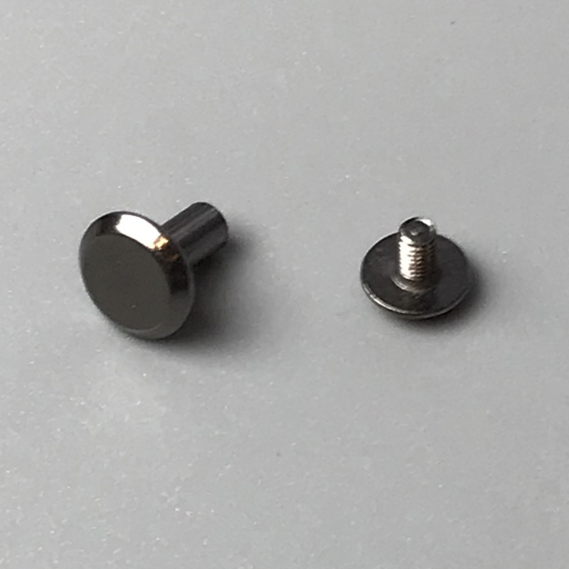 Belt screws, 100 pcs, dark nickel, ø10×8 mm