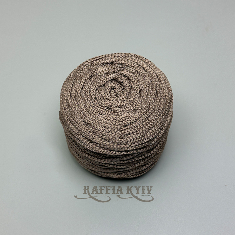 Капучино полиэфирный шнур, 3 мм софт – мягкий и прочный для вязания сумок и аксессуаров