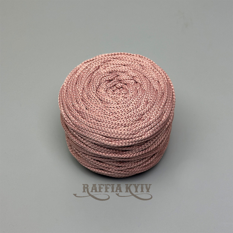 Пыльная роза полиэфирный шнур, 3 мм софт – мягкий и прочный для вязания сумок и аксессуаров