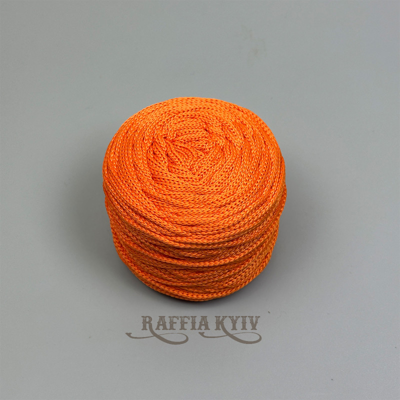 Orange polyester cord, 3 mm soft – soft and durable for crocheting bags and accessories