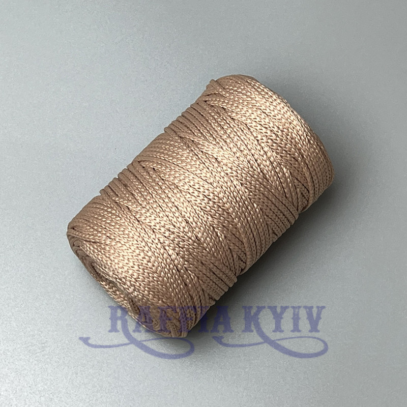 Beige powder polyester cord, 3 mm