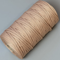Beige powder polyester cord, 5 mm