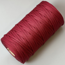 Burgundy polyester cord, 5 mm