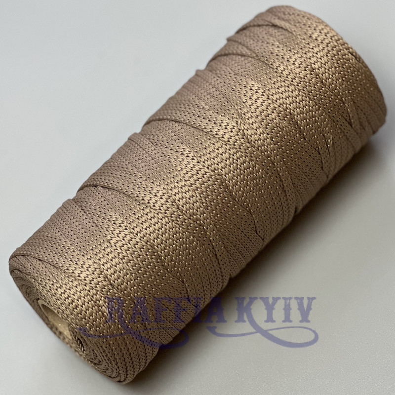Cacao polyester cord, 4 mm soft