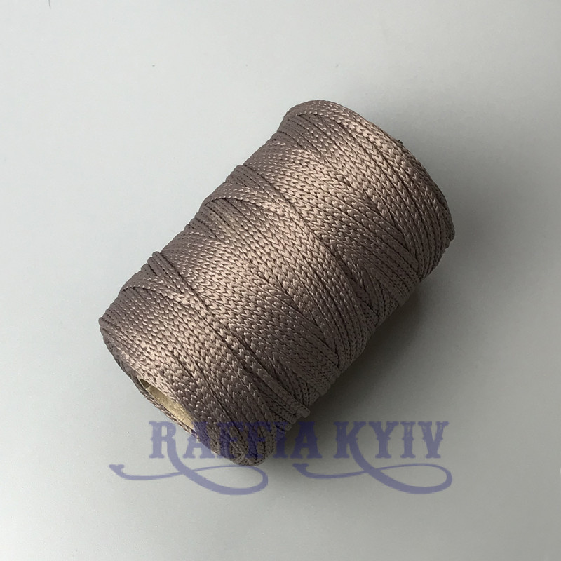 Cappuccino polyester cord, 3 mm