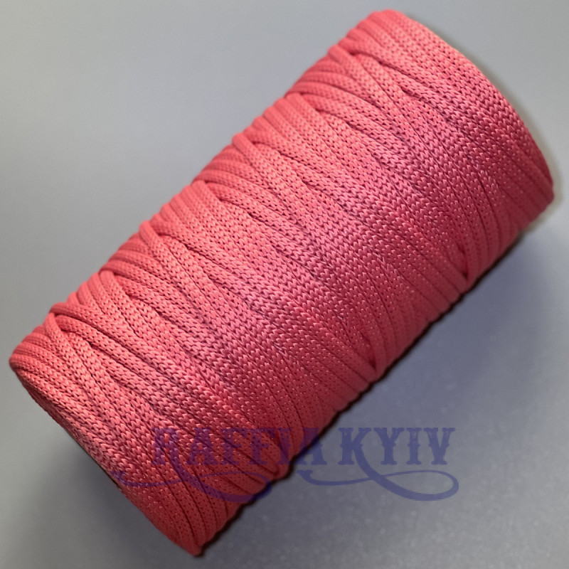 Coral polyester cord, 5 mm