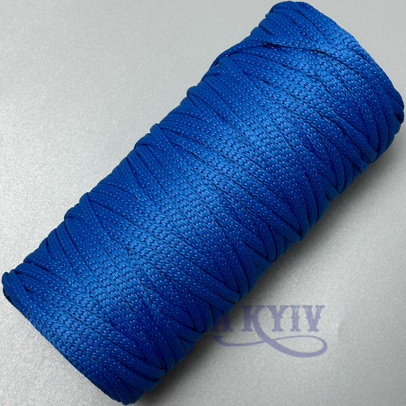 Cornflower polyester cord, 4 mm soft