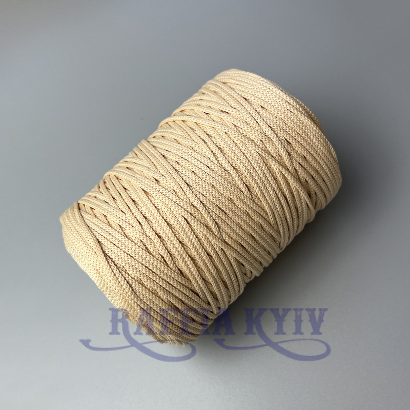Cream brulee polyester cord, 2 mm