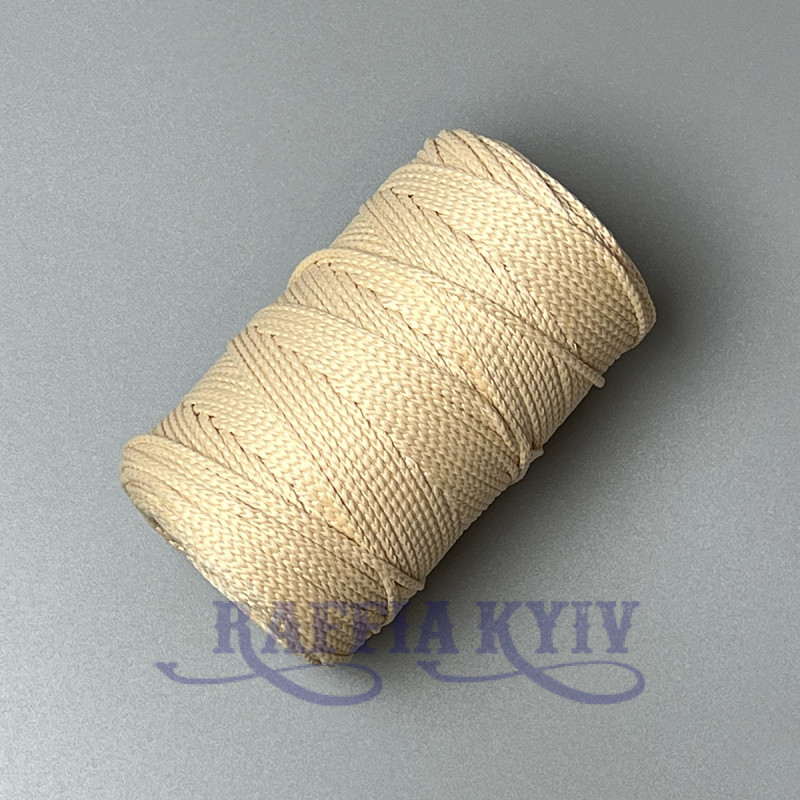 Cream brulee polyester cord, 3 mm