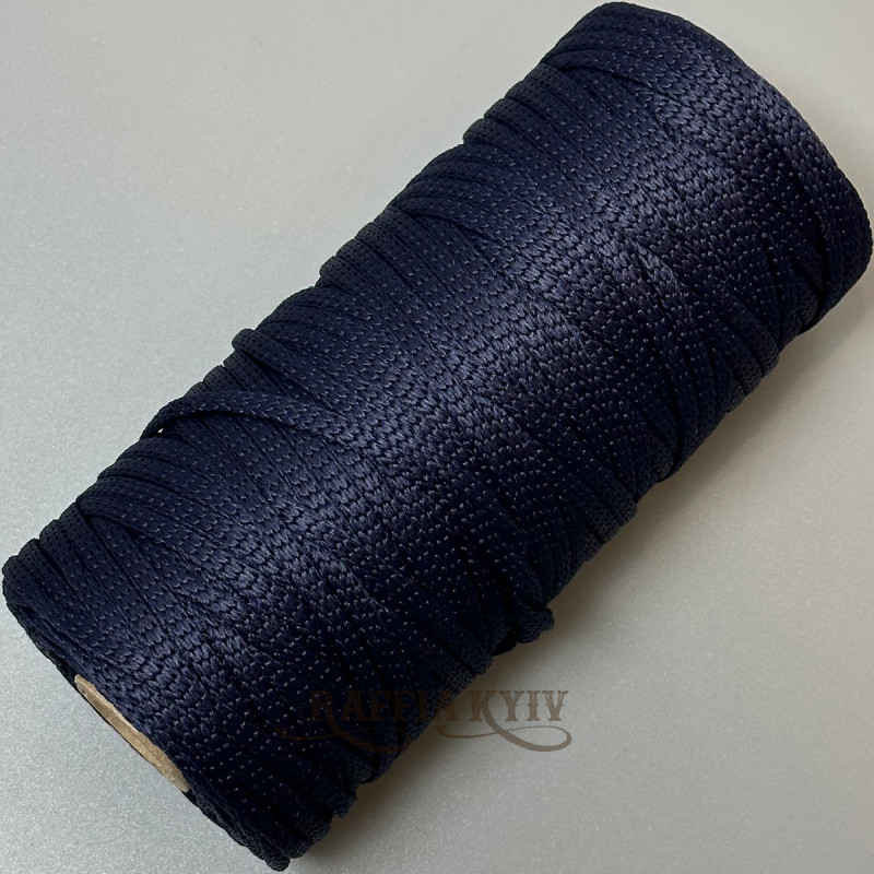 Dark blue polyester cord, 4 mm soft