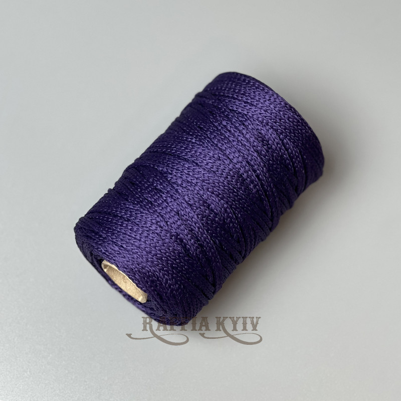 Dark violet polyester cord, 3 mm